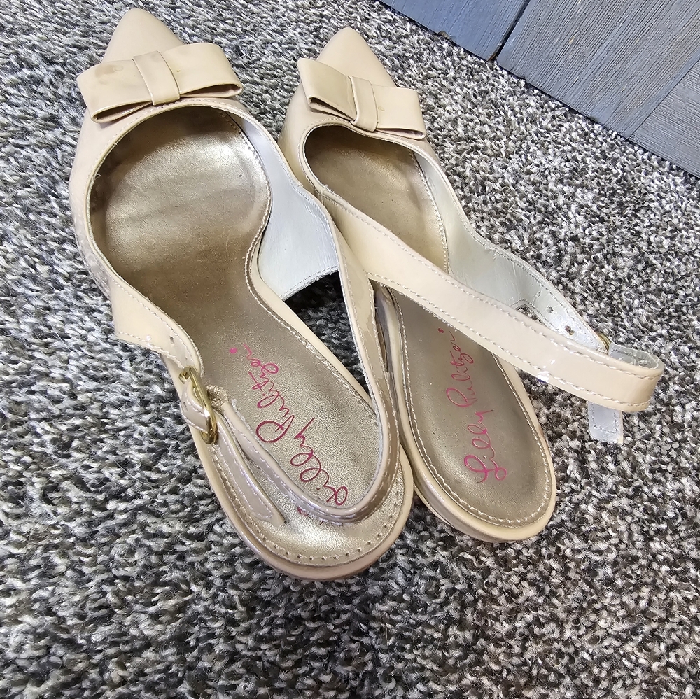 Lilly Pulitzer Nude Heels sz 6 - Picture 3 of 4